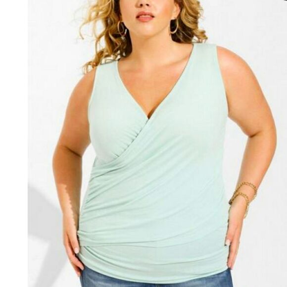 New Torrid Blueish Green Tissue Jersey Tank 2 2X - Picture 1 of 6